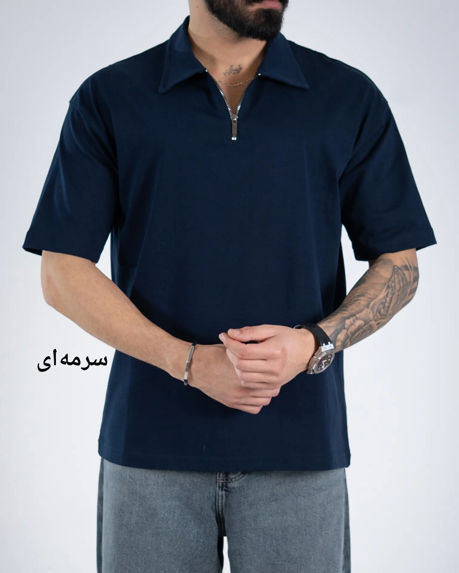 تیشرت ماکان نیم زیپ-کد5034